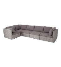 Диван 4SIS "Лунго" трансформирующийся диван из искусственного ротанга (гиацинт), цвет серый арт. YH-C1033W-SET TWgraphite