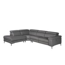 Диван Angel Cerda Угловой диван с реклайнером 5320-L-M9019 /6112 серый кожаный арт. 115085