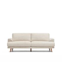 Диван La Forma (ех Julia Grup) Karin Двухместный белый диван с ножками из массива бука 210 см арт. 160746