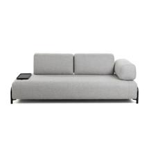 Диван La Forma (ех Julia Grup) 3-х местный диван Compo светло-серый с маленьким подносом арт. 070585