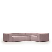 Диван La Forma (ех Julia Grup) Угловой 4-х местный диван Blok розовый вельвет 320 x 230 cm арт. 092287