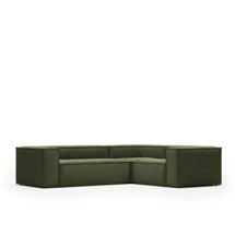 Диван La Forma (ех Julia Grup) 3-местный угловой диван Blok в зеленом толстом вельвете 290 x 230 см арт. 109755