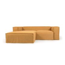 Диван La Forma (ех Julia Grup) 2-местный диван Blok с левым шезлонгом и съемными чехлами горчичный арт. 107956