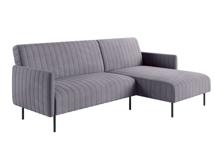 Диван Top concept Baccara диван-кровать с шезлонгом, с подлокотниками, бархат светло-серый 26 арт. 14020