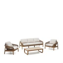 Композиция La Forma (ех Julia Grup) Комплект Vellana: 3-местный диван, 2 кресла и журнальный столик из 100% массива акации арт. 191987