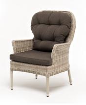 Кресло 4SIS "Алиса" кресло плетеное, цвет бежевый с подушками арт. YH-C1618W beige
