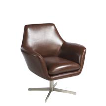 Кресло Angel Cerda Поворотное кресло 5093/A832-M1595 кожаное с ножкой из полированной стали арт. 119289