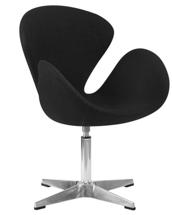 Кресло DOBRIN Кресло дизайнерское DOBRIN SWAN, черная ткань AF9, алюминиевое основание арт. LMO-69A