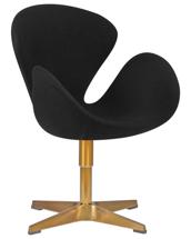 Кресло DOBRIN Кресло дизайнерское DOBRIN SWAN, черная ткань AF9, золотое основание арт. LMO-69A