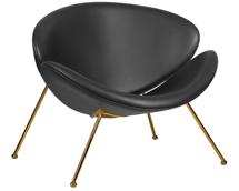 Кресло DOBRIN Кресло дизайнерское DOBRIN EMILY, черный винил YP16, золотое основания арт. LMO-72