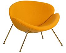 Кресло DOBRIN Кресло дизайнерское DOBRIN EMILY, желтая ткань AF13, золотое основание арт. LMO-72