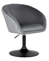 Кресло DOBRIN Кресло дизайнерское DOBRIN EDISON BLACK, серый велюр (1922-19) арт. LM-8600_BlackBase