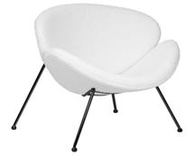 Кресло DOBRIN Кресло дизайнерское DOBRIN EMILY, белый (букле) ткань, черное основание арт. LMO-72