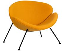 Кресло DOBRIN Кресло дизайнерское DOBRIN EMILY, желтая ткань AF13, черное основание арт. LMO-72