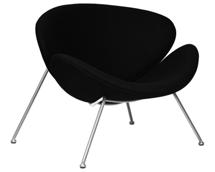 Кресло DOBRIN Кресло дизайнерское DOBRIN EMILY, черный ткань AF9, хромированная сталь арт. LMO-72