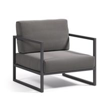 Кресло La Forma (ех Julia Grup) Comova Уличное кресло темно-серое с черным алюминиевым каркасом арт. 145928