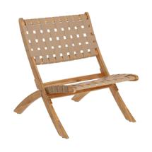 Кресло La Forma (ех Julia Grup) Складное кресло Chabeli из дерева акации и бежевого корда арт. 097642