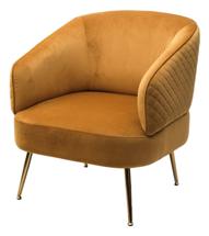 Кресло М-СИТИ Кресло MUSSELS BLUVEL-68 желтый, велюр / золотой каркас М-City арт. 629M04944
