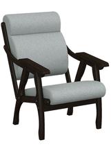 Кресло Мебелик Кресло Вега 10 ткань серый, каркас венге арт. 007542