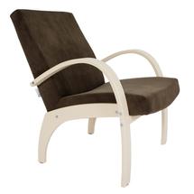 Кресло Мебелик Кресло для отдыха Денди шпон, Ткань ультра шоколад, каркас дуб шампань шпон арт. 008379