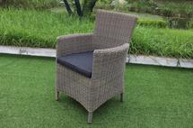 Кресло RATTAN WOOD YH-C1001A Кресло обеденное плетеное с подушкой SAINT-MARTIN (СЕН-МАРТЕН), серо-коричневый меланж арт. 219610