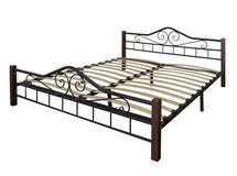 Кровать Мебелик Кровать Сартон 1 (160) черный/средне-коричневый арт. 002631