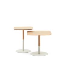 Набор La Forma (ех Julia Grup) Набор Watse из 2 квадратных столиков из шпона дуба и матового белого металла арт. 158203