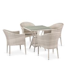 Обеденная группа Афина Комплект плетеной мебели T706/Y350-W85 4Pcs Latte арт. T706/Y350-W85 Latte 4Pcs