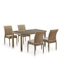 Обеденная группа Афина Комплект плетеной мебели T256B/Y380B-W65 Light Brown (4+1) арт. T256B/Y380B-W65 Light Brown 4Pcs