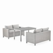 Обеденная группа Афина Обеденный комплект плетеной мебели с диванами T256C/S59C-W85 Latte арт. T256C/S59C-W85 Latte