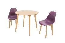 Обеденная группа ZiP-mebel Стол Монте К 100 натур со стульями Сашш натур фиолетовый арт. F004136N00X2R100774NVV