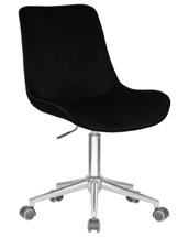 Офисное кресло DOBRIN Кресло офисное DOBRIN DORA, чёрный велюр (1922-21), хромированная сталь арт. LM-9518