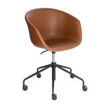 Офисное кресло La Forma (ех Julia Grup) Офисное поворотное кресло Yvette коричневое кожаное арт. 095779