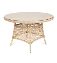 Стол 4SIS "Эспрессо" плетеный круглый стол, диаметр 118 см, цвет соломенный арт. YH-T1661G
