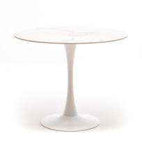 Стол 4SIS "Сатурн" стол интерьерный круглый обеденный из керамики, цвет белый глянцевый арт. DT-449 white