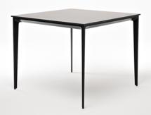 Стол 4SIS "Малага" обеденный стол из HPL 90х90см, цвет "серый гранит", каркас черный арт. RC658-90-90-A black
