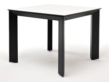 Стол 4SIS "Венето" обеденный стол из HPL 90х90см, цвет молочный, каркас черный арт. RC013-90-90-B black