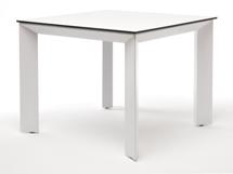 Стол 4SIS "Венето" обеденный стол из HPL 90х90см, цвет молочный, каркас белый арт. RC013-90-90-B white