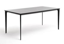 Стол 4SIS "Малага" обеденный стол из HPL 160х80см, цвет "серый гранит", каркас черный арт. RC658-160-80-A black