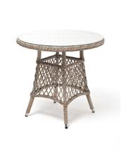 Стол 4SIS "Эспрессо" плетеный круглый стол, диаметр 80 см, цвет бежевый арт. YH-T1661G-2 beige