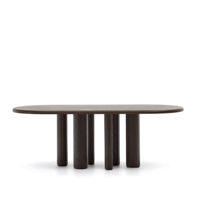 Стол La Forma (ех Julia Grup) Mailen Овальный стол из ясеневого шпона с темной отделкой Ø 220 x 105 см арт. 178210