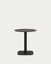Стол La Forma (ех Julia Grup) Dina Садовый круглый стол черный на черном металлическом основании Ø 68x70 арт. 177971