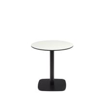 Стол La Forma (ех Julia Grup) Dina Садовый круглый стол белый на черном металлическом основании Ø 68x70 арт. 177973