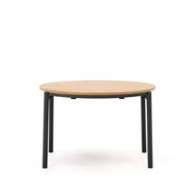Стол La Forma (ех Julia Grup) Montuiri раздвижной круглый стол из дубового шпона с черными ножками арт. 181497