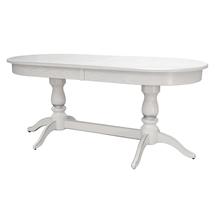 Стол Мебелик Стол обеденный Тарун 3 раздвижной белый/серебро 150/200*84 арт. 008259