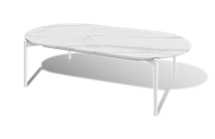 Стол журнальный 4SIS "Венеция" журнальный стол из искусственного камня овальный, 130х70см, Н38, цвет белый арт. T308C-W03F