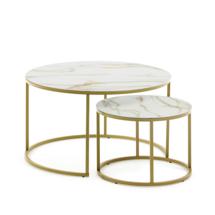 Столик La Forma (ех Julia Grup) Набор из 2 приставных столиков Leonor Ø 80 см / Ø 50 см арт. 071090