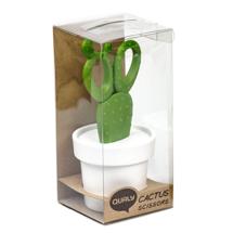Столовый прибор QUALY Ножницы с держателем cactus, белые/зеленые арт. QL10282-WH-GN