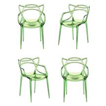 Стул Bradexhome Комплект из 4-х стульев Masters прозрачный зелёный арт. FR 0865К