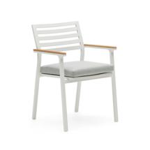 Стул La Forma (ех Julia Grup) Bona Уличный стул из алюминия в белой отделке и массива тикового дерева арт. 156867